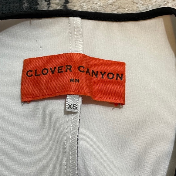 Clover Canyon Printed Short Sleeve V-neck Scuba Mini Sheath Dress - Picture 6 of 6